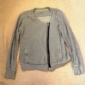 Striped Gray Zip-Up Calvin Klein Jacket